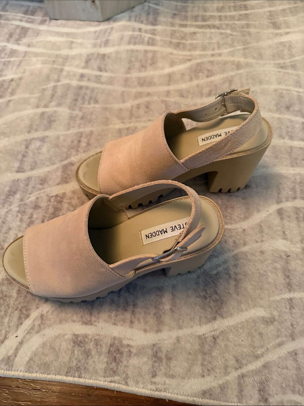 Steve Madden Blush Suede Platform Slingback Mules